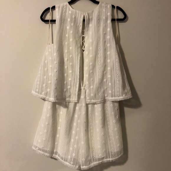 White Romper with Tie-Up Front - Picture 6 of 6